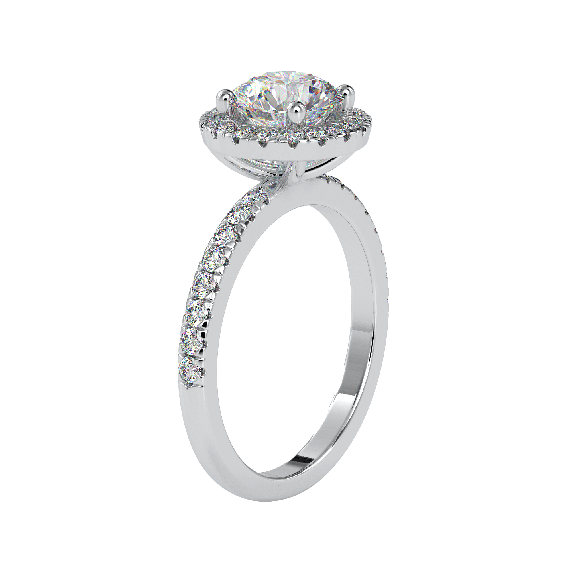 Buy Classic Solitaire Halo Ring | Eva-Gems Ring Eva Gems